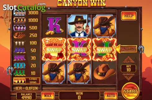 Οθόνη3. Canyon Win (Swap and Win) Κουλοχέρης