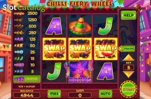 Οθόνη3. Chilli Fiery Wheel (Swap and Win) Κουλοχέρης 