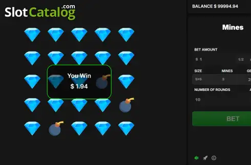 Οθόνη3. Mines (Astriona Games) Κουλοχέρης