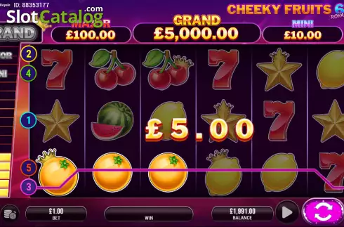 Οθόνη3. Cheeky Fruits 6 Royale Κουλοχέρης 