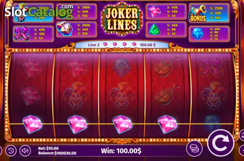 Οθόνη3. Joker Lines Κουλοχέρης
