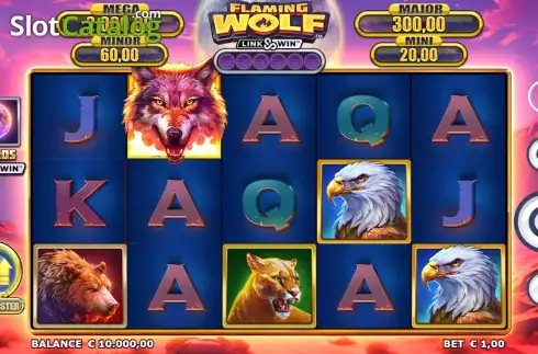 Οθόνη3. Flaming Wolf Link&Win Κουλοχέρης
