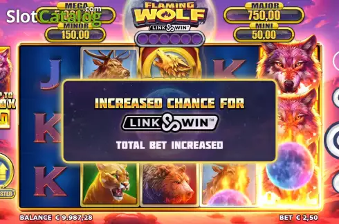 Οθόνη5. Flaming Wolf Link&Win Κουλοχέρης