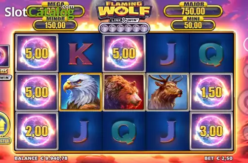 Οθόνη8. Flaming Wolf Link&Win Κουλοχέρης