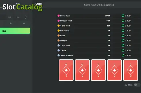 Οθόνη2. Video Poker (BC Originals) Κουλοχέρης