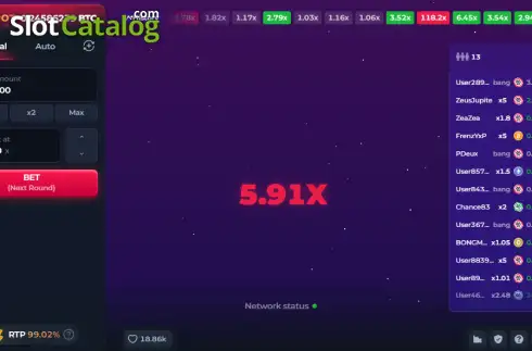Οθόνη3. Crash (BetFury Originals) Κουλοχέρης