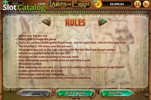 Οθόνη2. Larry In Egypt Κουλοχέρης