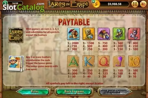 Οθόνη5. Larry In Egypt Κουλοχέρης