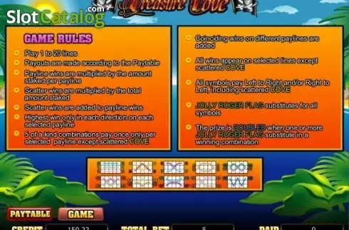 Οθόνη4. Treasure Cove (Bwin.Party) Κουλοχέρης