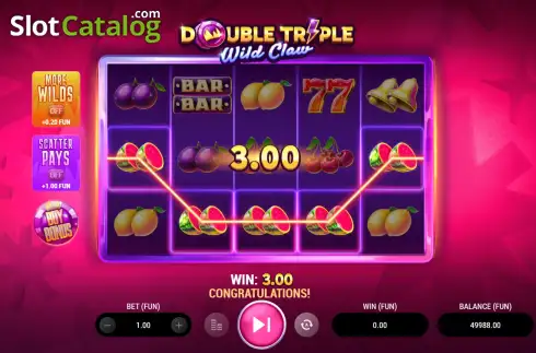 Οθόνη3. Double Triple Wild Claw Κουλοχέρης