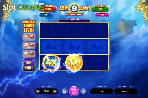Οθόνη2. Zeus Claws: Eternal Win Κουλοχέρης