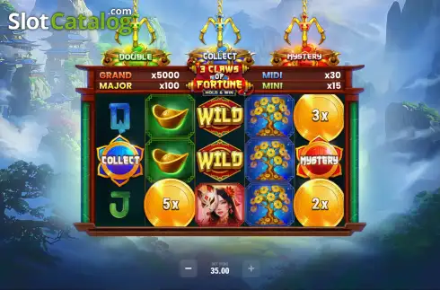 Οθόνη2. 3 Claws of Fortune: Hold & Win Κουλοχέρης