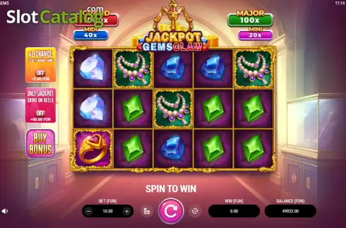 Οθόνη2. Jackpot Gems Claw Κουλοχέρης 