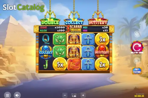 Οθόνη2. 3 Scarab Treasure: Hold & Win Κουλοχέρης