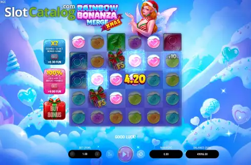Οθόνη3. Rainbow Bonanza: Xmas Merge Κουλοχέρης