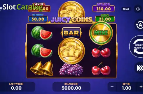 Οθόνη2. Juicy Coins: Hold and Win Κουλοχέρης