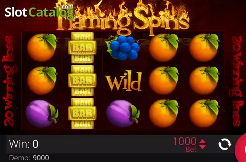 Οθόνη2. Flaming Spins (e-gaming) Κουλοχέρης 