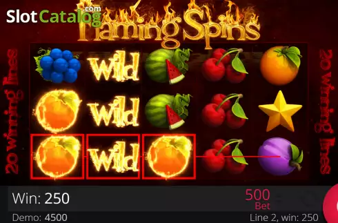 Οθόνη4. Flaming Spins (e-gaming) Κουλοχέρης 