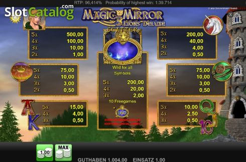 Οθόνη6. Magic Mirror 3 Lions Deluxe Κουλοχέρης 