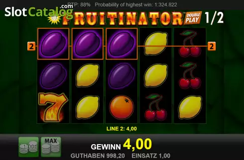 Οθόνη4. Fruitinator Double Play Κουλοχέρης