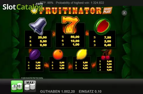 Οθόνη5. Fruitinator Double Play Κουλοχέρης