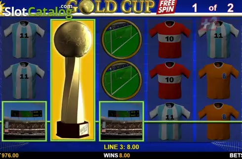 Οθόνη3. Gold Cup Free Spin Κουλοχέρης