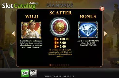 Οθόνη6. Centurion Diamonds Κουλοχέρης 