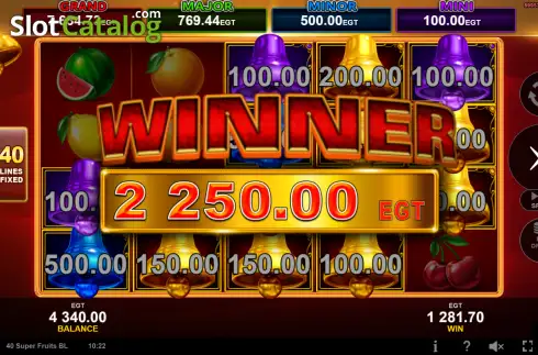 Οθόνη3. 40 Super Fruits Bell Link Κουλοχέρης