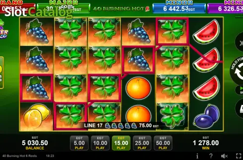 Οθόνη3. 40 Burning Hot 6 Reels (EGT Digital) Κουλοχέρης