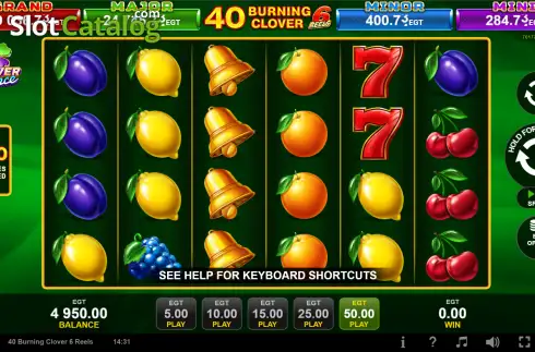 Οθόνη2. 40 Burning Clover 6 Reels Κουλοχέρης