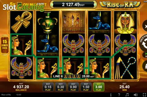 Οθόνη3. Rise of Ra Progressive Jackpot Κουλοχέρης