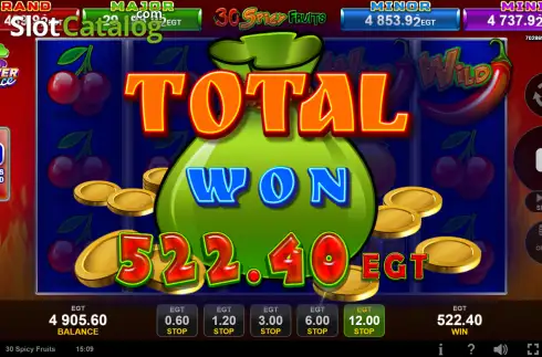 Οθόνη3. 30 Spicy Fruits (EGT Digital) Κουλοχέρης