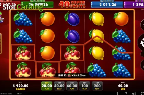 Οθόνη3. 40 Super Fruits Κουλοχέρης