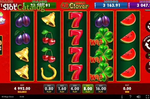Οθόνη2. 40 Mega Clover (EGT Digital) Κουλοχέρης