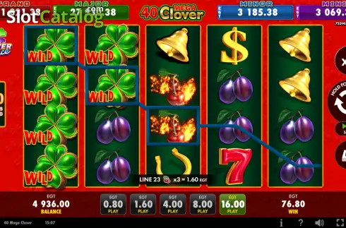 Οθόνη3. 40 Mega Clover (EGT Digital) Κουλοχέρης
