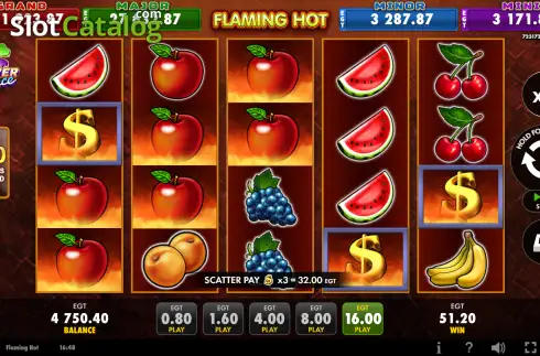 Οθόνη3. Flaming Hot (EGT Digital) Κουλοχέρης