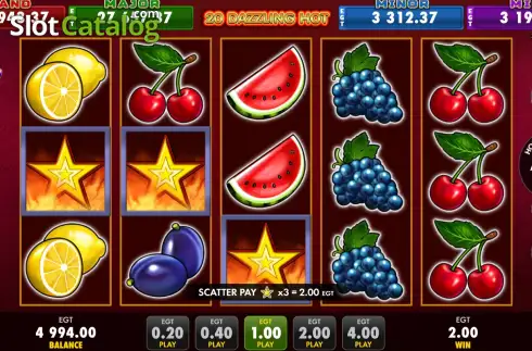 Οθόνη3. 20 Dazzling Hot (EGT Digital) Κουλοχέρης 