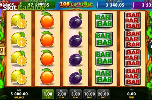 Οθόνη2. 100 Lucky Hat (EGT Digital) Κουλοχέρης