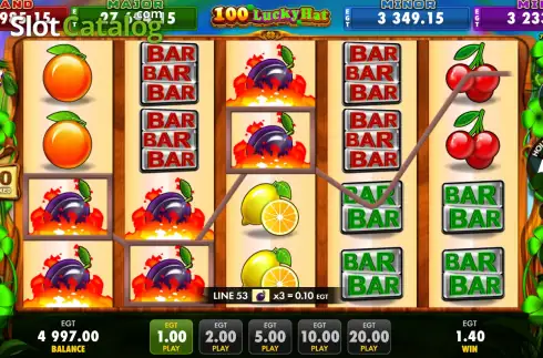 Οθόνη3. 100 Lucky Hat (EGT Digital) Κουλοχέρης