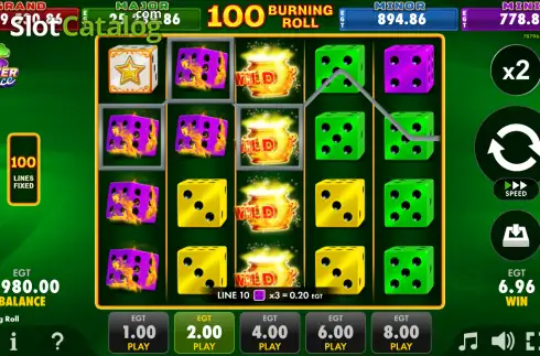 Οθόνη3. 100 Burning Roll Κουλοχέρης