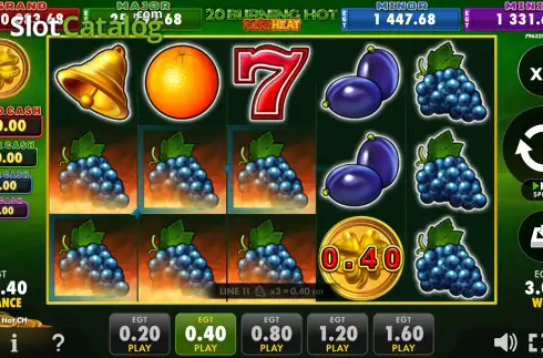 Οθόνη3. 20 Burning Hot Cash Heat Κουλοχέρης