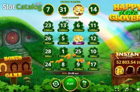 Οθόνη3. Happy Clovers Κουλοχέρης