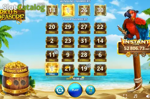 Οθόνη3. Rico’s Treasure Κουλοχέρης