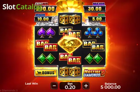 Οθόνη2. Hotfire Diamonds 2 Κουλοχέρης