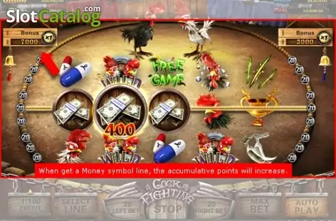 Οθόνη3. Cock Fighting (esball) Κουλοχέρης