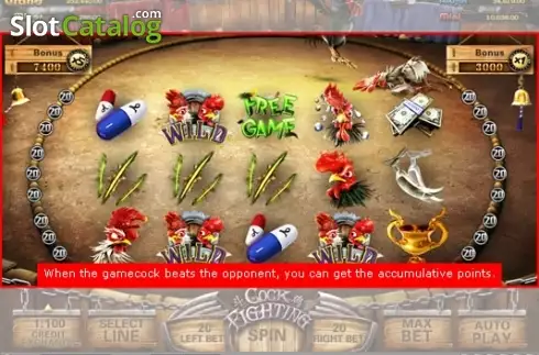 Οθόνη5. Cock Fighting (esball) Κουλοχέρης