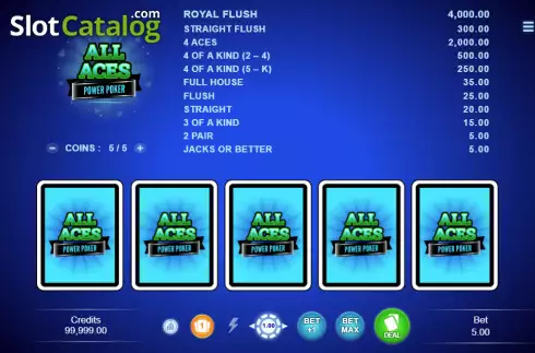 Οθόνη2. All Aces - Power Poker Κουλοχέρης 
