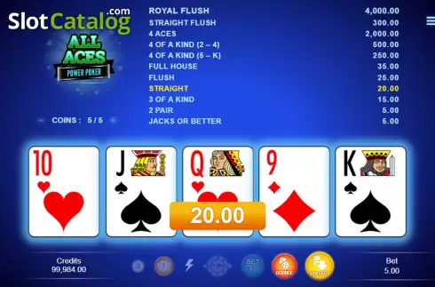 Οθόνη3. All Aces - Power Poker Κουλοχέρης 