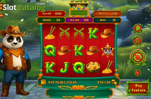 Οθόνη2. Cowboy Panda Hold and Spin Κουλοχέρης