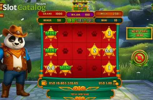 Οθόνη3. Cowboy Panda Hold and Spin Κουλοχέρης